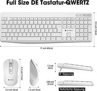 KOORUI 104-Key Silent Full Size Teclado inalámbrico 2,4G DPI Mouse para Windows Compatible con Windows 3DPI Mouse