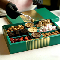 Boîte à gâteaux, boîte à biscuits, boîte à desserts, boîte à desserts personnalisée, plateau en papier, boîte à trempette, boîte de traiteur, boîte de fête