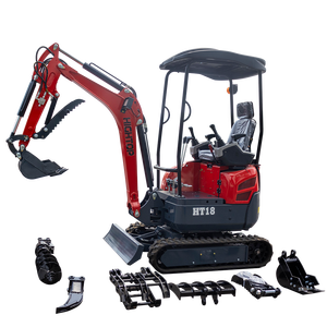 Spedizione Gratuita HIGHTOP Mini Escavatore HT18 da 1800kg, Piccola Scavatrice Efficiente, Macchina da Costruzione Popolare con Accessori - Product Image 1