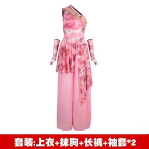 ชุดการแสดงของเกิร์ลกรุ๊ป สไตล์จีนใหม่ ชุดเต้นแจ๊ส แนวโน้มแห่งชาติ ชุดตีกลอง ชุดเดรสผ้าไหม/ผ้าฝ้ายพิมพ์ลาย - Product Image 3