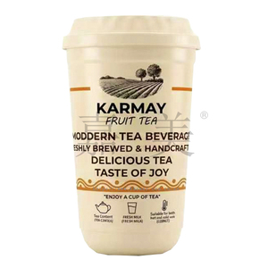 Vaso de té con limón KARMAY con tapa de 700 ml, vaso redondo de plástico para bebidas, vaso personalizado para llevar con impresión IML, vaso de calidad alimentaria. - Product Image 3