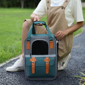 Tas Ransel Hewan Peliharaan Model Eropa Amerika, Bahan Oxford Solid, Dapat Dipegang Tangan, untuk Kucing Anjing, Resleting, Laris Grosir, Bisa Dipakai di Bahu untuk Kucing - Product Image 5