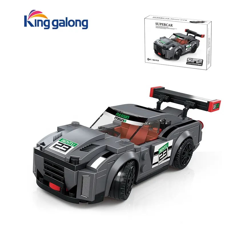 Mainan Blok Anak-anak Model Mobil Balap Super Bata Bangunan Kendaraan Terkenal Mengumpulkan Balap Mainan Pendidikan Hadiah Anak Laki-laki