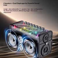 Nouvelle arrivée, boîte de karaoké en plastique, K Song, haut-parleur 5.3, haute qualité, grande puissance, microphone sans fil, LED RGB, son Hi-Fi, vente en gros