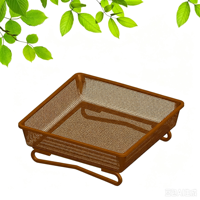 Plateau d'alimentation carré pour oiseaux, surface en maille drainable, grande capacité, support d'alimentation au sol de 17,5 cm, mangeoire pour oiseaux sauvages de jardin