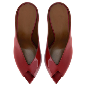 Sandali da Donna in Pelle Verniciata con Punta Aperta, Tacco a Spillo, Taglio a V, Minimalisti, Personalizzabili OEM - Product Image 4
