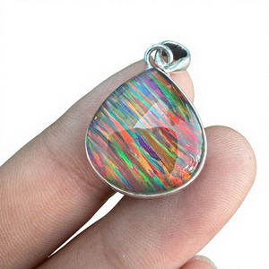 Pendentif élégant en opale noire, argent sterling 925, bijoux faits à la main, style bohème, cadeau d'anniversaire - Product Image 1
