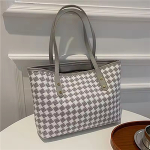 Sac fourre-tout tendance pour femme, grande capacité, en polyester, avec décoration en nœud, bandoulière polyvalente à fermeture éclair - Product Image 3