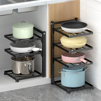 Heavy Duty Sous Armoire Réglable Diviseurs Pot Pan Organisateur Rack Casseroles et Casseroles Organisateur pour Cuisine