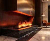 Cheminée à vapeur d'eau sans flamme 3D en acier design moderne, humidification pour la décoration de la maison, utilisation en hôtel et villa, garantie 5 ans
