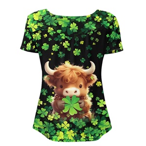 Adorabili Magliette per la Festa di San Patrizio, T-Shirt con Scollo a V per Donne, Top Ecologici e Divertenti <span class=keywords><strong>Verdi</strong></span> per Ragazze e Donne - Product Image 5
