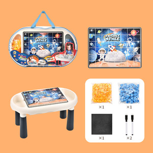 Mesa de Dibujo Multifuncional 2 en 1 con Bloques de Construcción, Mesa de Aprendizaje para Niños, Juegos y Rompecabezas de Plástico - Product Image 6