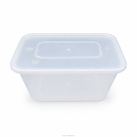 Conteneur alimentaire rectangulaire en PP de 1000 ml avec couvercle inviolable, boîte alimentaire à emporter, compatible micro-ondes, jetable, sans BPA, recyclable