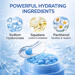 Crème Visage Hydratante Longue Durée 120H à l'Acide Hyaluronique Végétalien en Capsules, Soin Raffermissant à la Panthénol et Céramide, Protection Cutanée Complète, Marque Blanche - Product Image 4