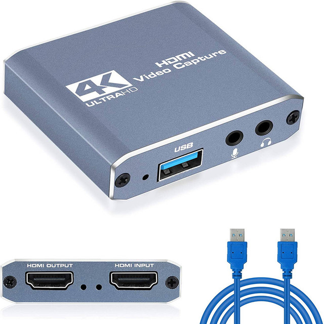 Hardrock 4K USB2.0 for Video Capture Card with Loop Out and Audio Mixing Max Resolution 4K/30Hz Metal