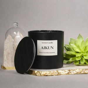 Vela Aromática AIKUN de Lujo en Vaso de Vidrio con Cera de Soya Natural y Aroma a Bergamota para Hogar, Dormitorio, Baño, Spa, Oficina, Regalo para Bodas y Fiestas - Product Image 3