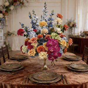 Boule de fleurs artificielles en soie hautement réalistes et romantiques – Colorées, taille personnalisable, durables pour les célébrations et la rentrée scolaire - Product Image 3