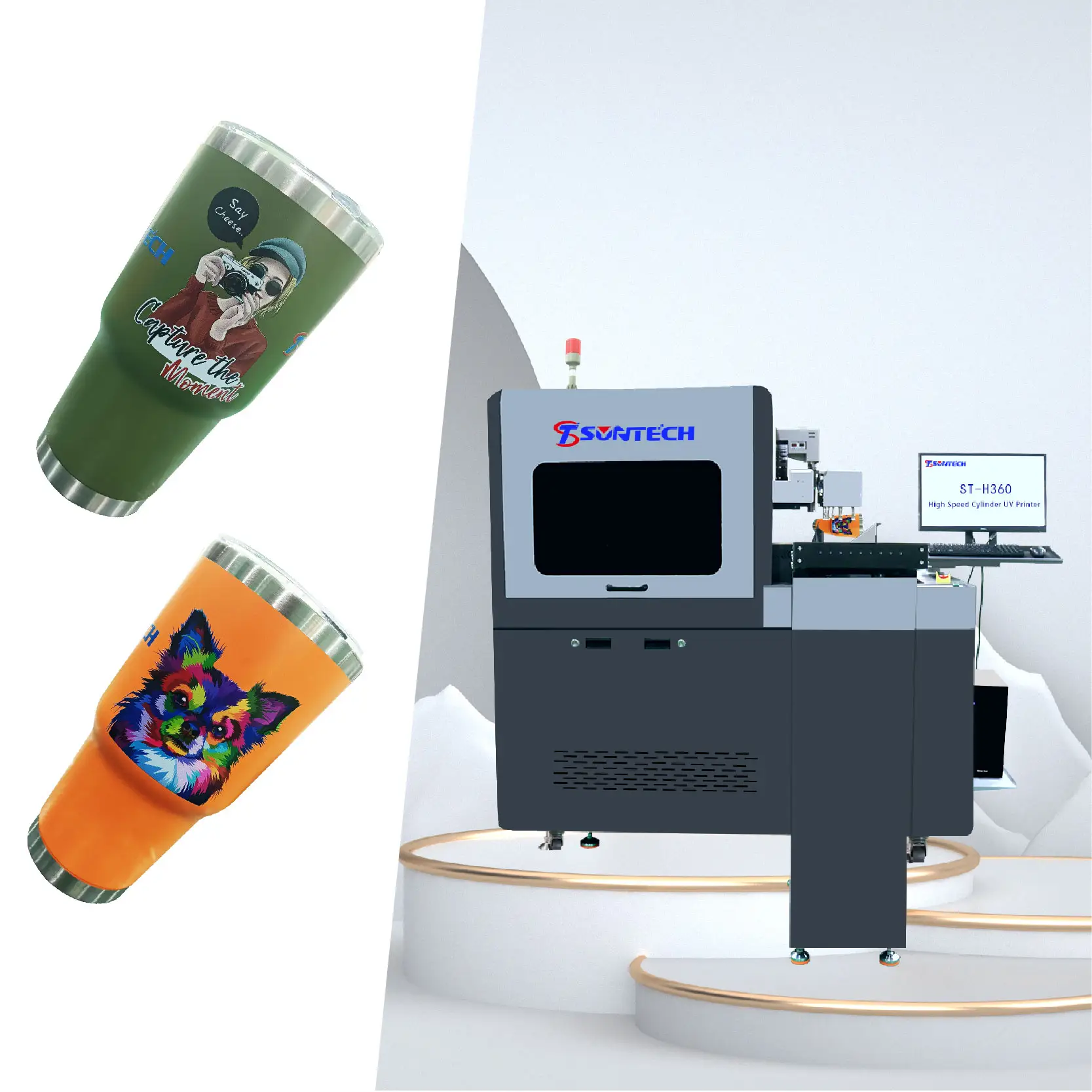 Werkspreis digitale automatische Uv-Zylinder-Druckermaschine für Holz Acryl Metall Zylinder UV-Flaschendrucker Zylinder Tasse Glas