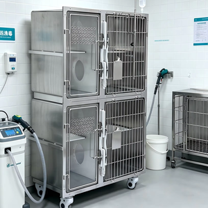 Jaula Reutilizable de Acero Inoxidable de 6 Puertas <span class=keywords><strong>para</strong></span> <span class=keywords><strong>Perros</strong></span> y Gatos, Uso Médico y Veterinario, <span class=keywords><strong>para</strong></span> Hospitales y Cirugía - Product Image 1