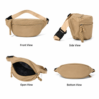 Riñonera Unisex Impermeable de Nailon, Gran Capacidad, Ligera, Bandolera Cruzada con Correa Ajustable para Viajes, Senderismo, Riñonera de Pecho