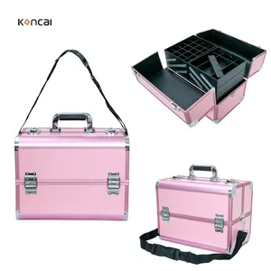 FAMA工厂铝粉色硬旅行化妆火车化妆品化妆盒/专业便携式化妆盒