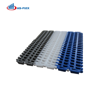 Bande transporteuse modulaire AS-FLEX AF900 en maille plate/perforée/à nervures surélevées en POM PP, durable et respirante pour le transport alimentaire