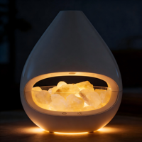 Nouveau design, diffuseur d'air humidificateur portable USB à ultrasons à brume froide, grande lampe en sel de l'Himalaya, garantie 1 an pour la maison