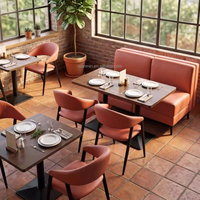 Meubles de restaurant rapide commerciaux bon marché, robustes et durables, idéaux pour les stands de crème glacée, ensemble de table et de chaises