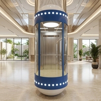 Ascenseur à traction moderne pour passagers, ascenseur panoramique pour hôtels et centres commerciaux