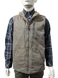 OEM-ropa de trabajo de alta resistencia, tela de lona de pato, <span class=keywords><strong>chaleco</strong></span> de trabajo <span class=keywords><strong>vaquero</strong></span> forrado de Sherpa - Product Image 6