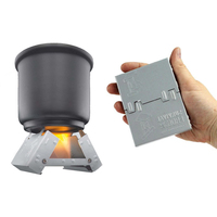 Tablettes de combustible sans fumée, réchaud de poche pliable ultraléger, réchaud à alcool miniature en acier trempé pour la randonnée