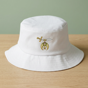 SOMBRERO CUBO BLANCO MASÓNICO CON LOGOTIPO SHRINER DE SOMBRERO CON SÍMBOLO BORDADO - Product Image 2