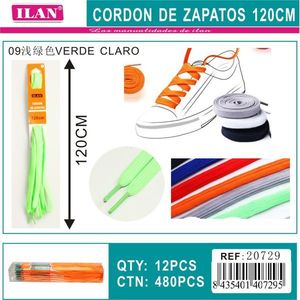 Cordones Ilan de 120 cm, Color Verde Claro, para Zapatillas Deportivas - Product Image 1