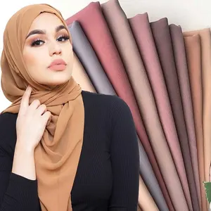 New Designs Bubble Chiffon Hijab Muslim High Quality Pleated Chiffon Hijabs Scarf for Woman