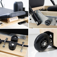 Machine de Pilates Reformer Premium en Chêne à Rail Intégral pour Studio à Domicile et Entraînement Complet du Corps