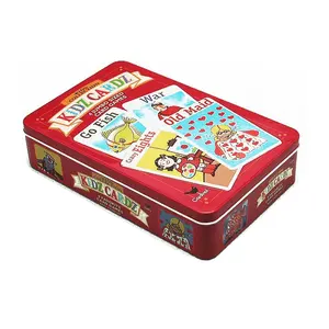 Custom Printing Rectangular Tin Box For Playing Card Children Kids Puzzle Game Card Packaging Tin