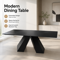 Table à manger extensible de luxe en marbre, cadre métallique rectangulaire, mobilier moderne pour hôtel, appartement, salon, résistant à la corrosion