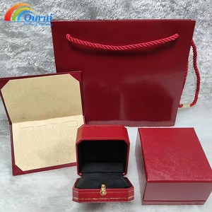 Factory Direct <b>Gift</b> Luxury Leather Jewellery <b>Box</b> Personalized Custom Brand Bracelet Earrings Ring Packaging <b>Red</b> Jewelry <b>Box</b> - Product Image 4