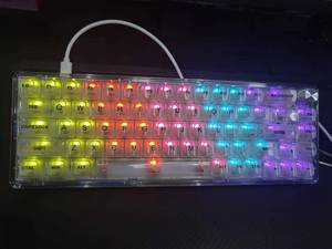 New <b>USB</b>-C LED Portable Transparent Gasket Hot Swappable Mechanical Gaming <b>Keyboard</b> RGB Backlit Compact 68 Keycaps 60% Percent Ke - Product Image 5