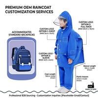 Ensemble imperméable en pongé pour enfants, motif dessin animé, réutilisable, avec pantalon de pluie, idéal pour l'école, la randonnée et les activités de plein air