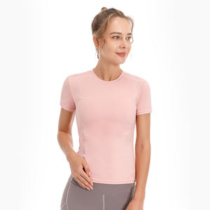 Nouveau doux coupe ample Yoga porter à manches courtes léger t-shirts hauts entraînement respirant été léger femmes Yoga chemises - Product Image 1