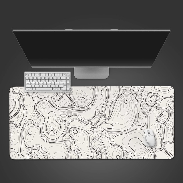 High Quality Waterproof Large Gaming Topographic Mousepad Computer Rubber Mouse Pad with Durable Stitched Edges Custom Factory