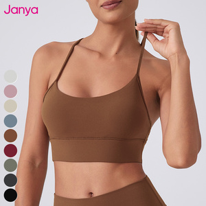 Janya 사용자 정의 로고 여성용 스포츠 브래지어 섹시한 Y 백 충격 방지 달리기 운동 브래지어 등이없는 체육관 피트니스 탑 요가 스포츠 브라 - Product Image 5