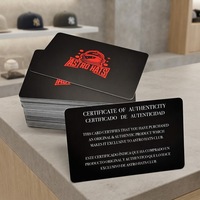 Carte de certificat d'authenticité en plastique CR80 personnalisée avec porte-carte en papier