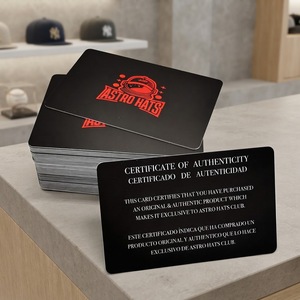 Tarjeta de <span class=keywords><strong>Certificado</strong></span> de Autenticidad de Plástico CR80 Personalizada con Porta Tarjetas de Papel - Product Image 2