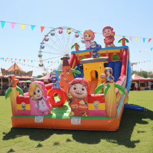 Château gonflable géant personnalisé avec toboggan intégré, maison de saut en PVC <span class=keywords><strong>pour</strong></span> événements et locations de fêtes <span class=keywords><strong>pour</strong></span> enfants - Product Image 1