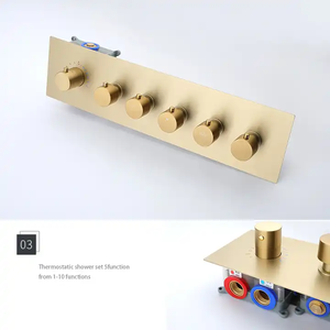 <span class=keywords><strong>AMAXO</strong></span> Vanne de dérivation de douche multifonctionnelle en or brossé, mitigeur thermostatique dissimulé en laiton, kit de vanne de contrôle de douche - Product Image 2
