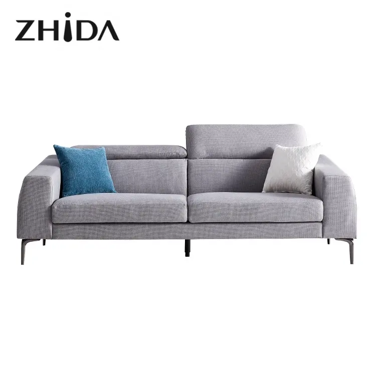 Muebles para el hogar de la familia habitación reposacabezas ajustable sofás 2 de 3 plazas sofá de tela set moderno sofá de la sala de diseño