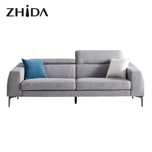 Home Furniture Family Room Adjustable Headrest Sofas 2 3 Seater Fabric Sofa Set Modern Living Room Sofa Set Design