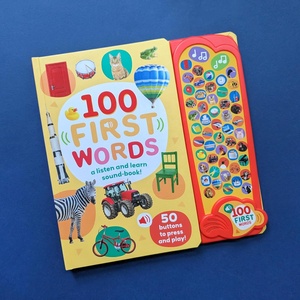 Livre sonore personnalisé pour enfants OEM - 100 premiers mots, écoutez et apprenez, tableau audio interactif avec <span class=keywords><strong>module</strong></span> sonore en plastique/papier - Product Image 1